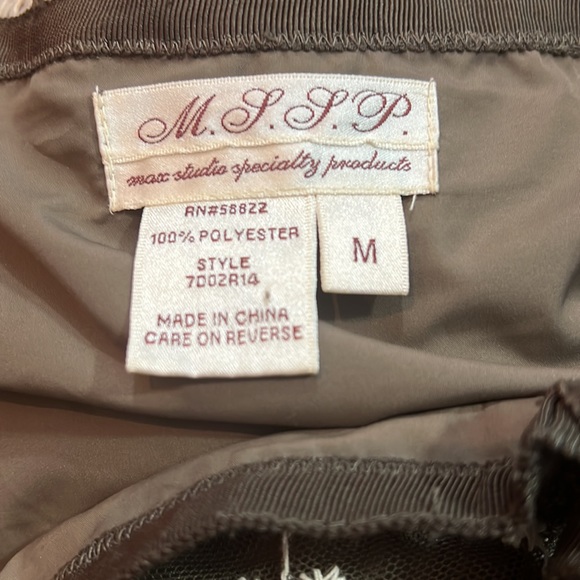 MAX STUDIO SPECIALTY PRODUCTS sweet embroidered skirt, vintage, lined, brown, M - Picture 5 of 5